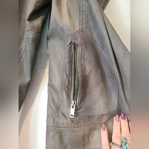 DOMA Goat Leather Moto Biker Jacket, Distressed Multi Zipper Closure | L - Picture 9 of 16